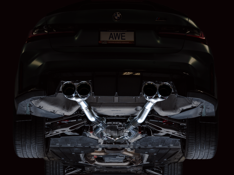 AWE Track Edition Catback Exhaust for BMW G8X M3/M4 - Chrome Silver Tips 3020-43482
