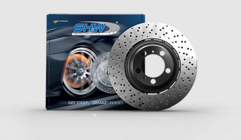 SHW 15-18 BMW X5 M 4.4L Right Rear Cross-Drilled Lightweight Brake Rotor