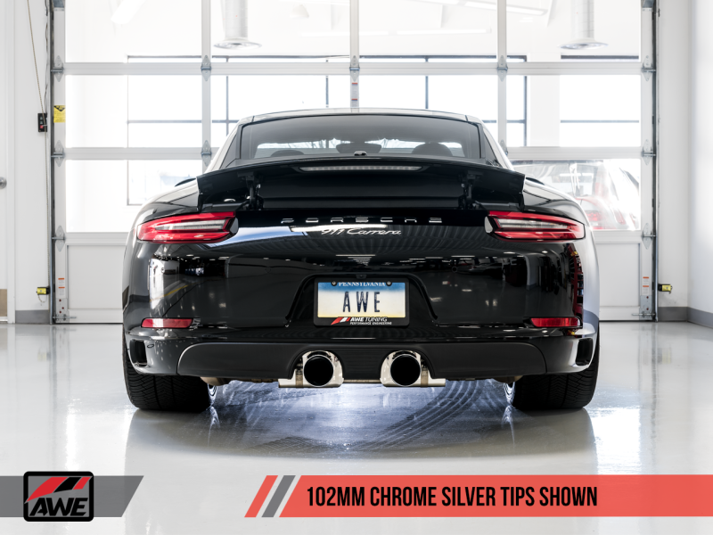 AWE Tuning Porsche 911 (991.2) Carrera / S SwitchPath Exhaust for PSE Cars - Chrome Silver Tips 3025-32018