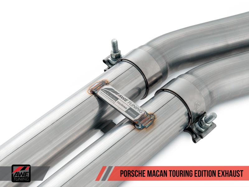AWE Tuning Porsche Macan Touring Edition Exhaust System - Chrome Silver 102mm Tips 3015-42068