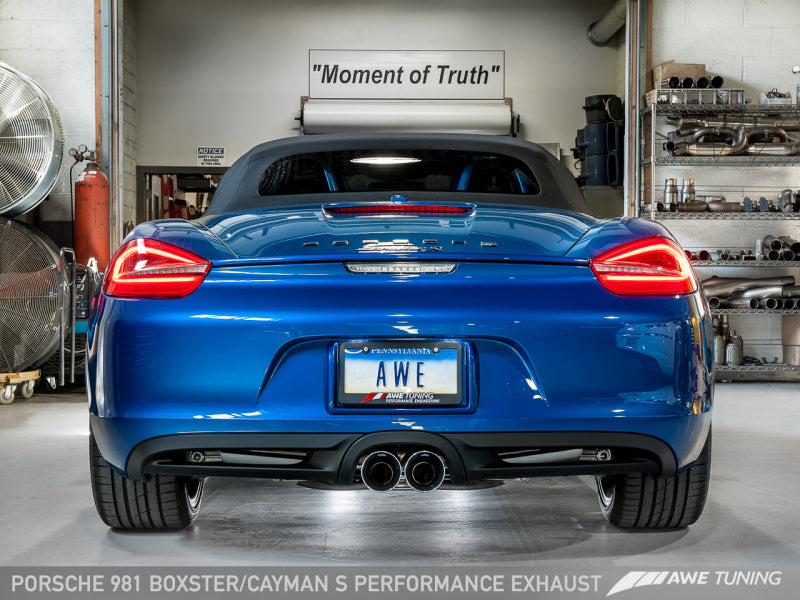 AWE Tuning Porsche 981 Performance Exhaust System - w/Chrome Silver Tips 3010-32020