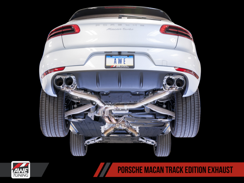 AWE Tuning Porsche Macan Track Edition Exhaust System - Chrome Silver 102mm Tips  3020-42040
