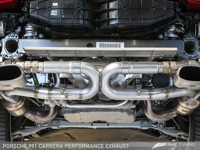 AWE Tuning 991 Carrera Performance Exhaust - Use Stock Tips 3015-11020