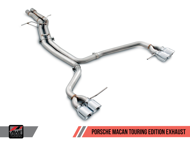 AWE Tuning Porsche Macan Touring Edition Exhaust System - Chrome Silver 102mm Tips 3015-42068