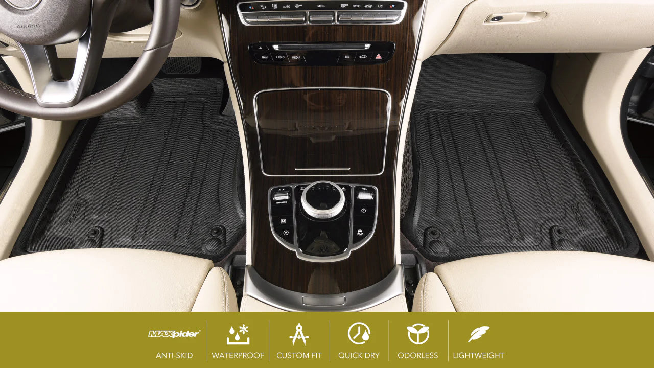 3D MAXpider 19-21 Porsche Cayenne 2021 Cayenne GTS Elegant Hybrid 1st Row Floormat - Black SLPO01914709