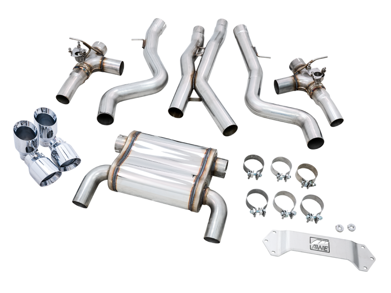 AWE Tuning BMW F8X M3/M4 SwitchPath Catback Exhaust - Diamond Black Tips 3025-43074