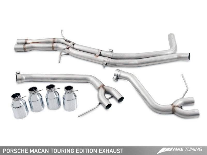 AWE Tuning Porsche Macan Touring Edition Exhaust System - Chrome Silver 102mm Tips 3015-42068