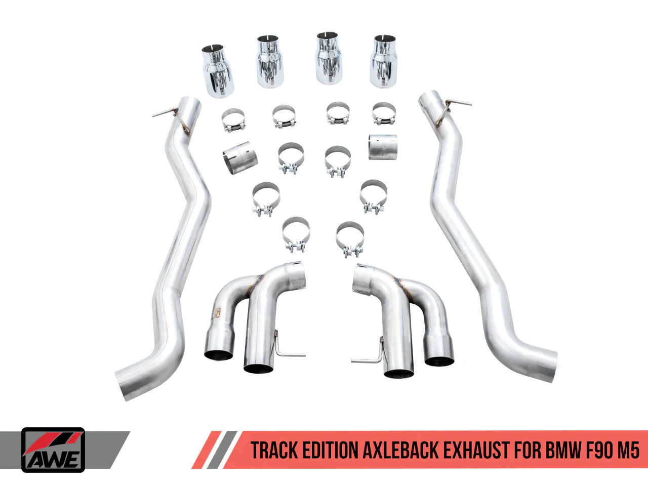AWE Tuning 18-19 BMW F90 M5 Track Edition Axle-Back Exhaust- Black Diamond Tips 3020-43077