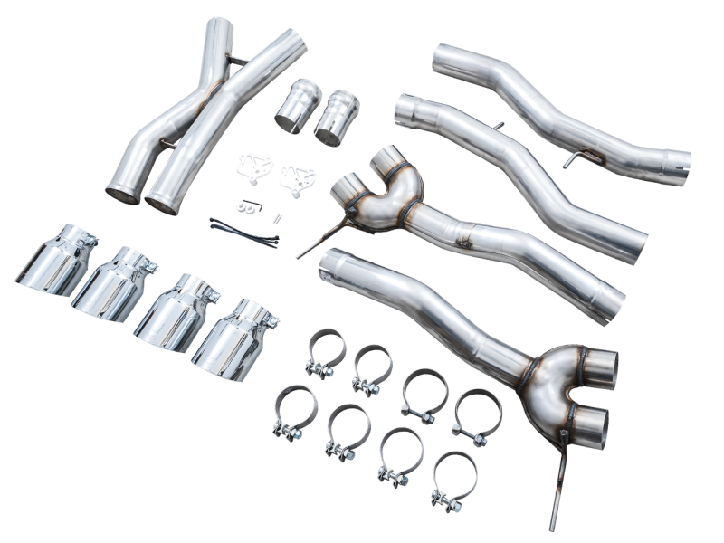 AWE Track Edition Catback Exhaust for BMW G8X M3/M4 - Chrome Silver Tips 3020-43482