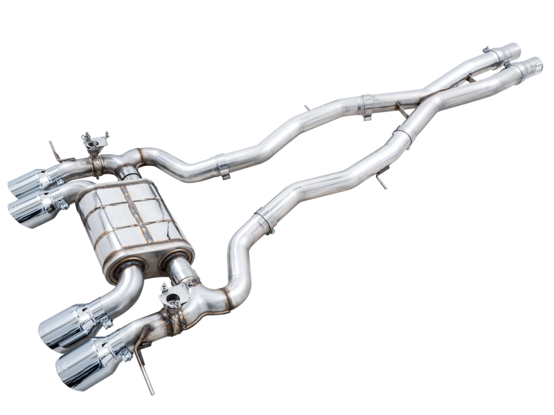 AWE SwitchPath Catback Exhaust for BMW G8X M3/M4 - Chrome Silver Tips 3025-43480