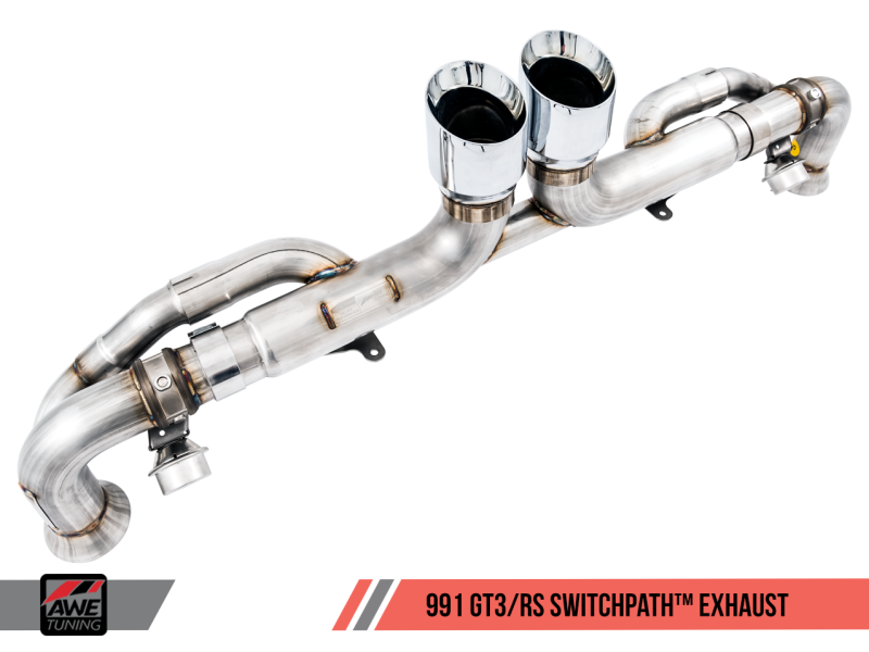 AWE Tuning Porsche 991 GT3 / RS SwitchPath Exhaust - Diamond Black Tips 3025-33016