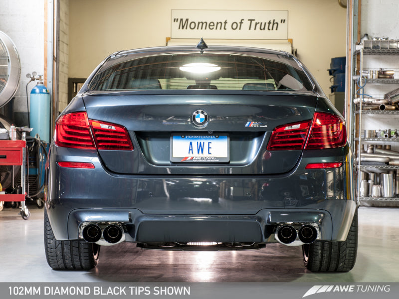 AWE Tuning BMW F10 M5 Touring Edition Axle-Back Exhaust Diamond Black Tips 3015-43066