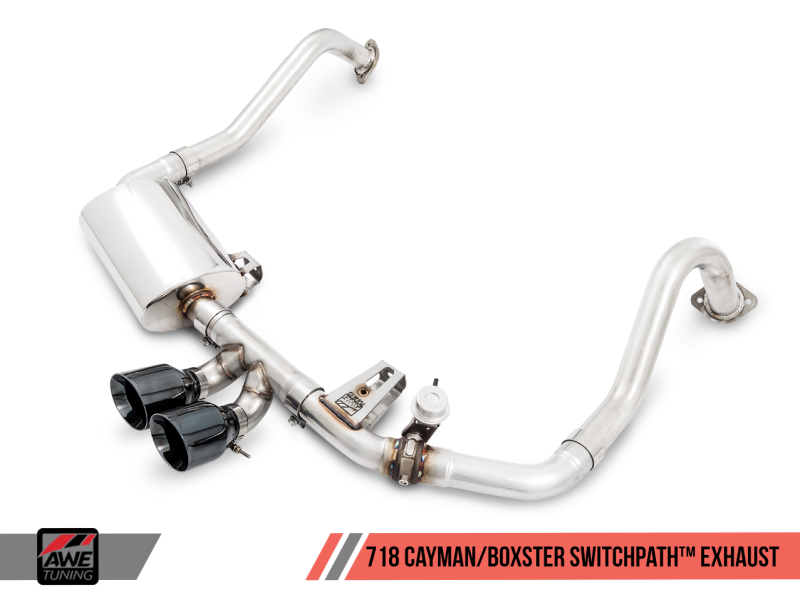 AWE Tuning Porsche 718 Boxster / Cayman SwitchPath Exhaust (PSE Only) - Diamond Black Tips 3025-33020
