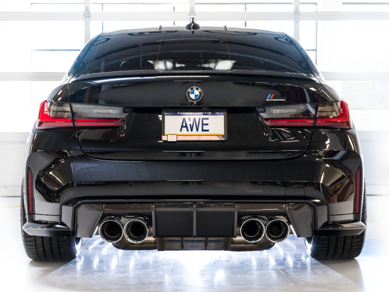 AWE SwitchPath Catback Exhaust for BMW G8X M3/M4 - Chrome Silver Tips 3025-43480