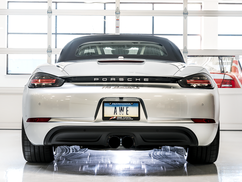 AWE Tuning Porsche 718 Boxster / Cayman Touring Edition Exhaust - Diamond Black Tips 3015-33080