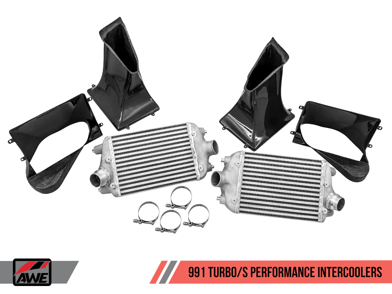 AWE Tuning Porsche 991 (991.1 & 991.2) Turbo/Turbo S Performance Intercooler Kit 4510-11050