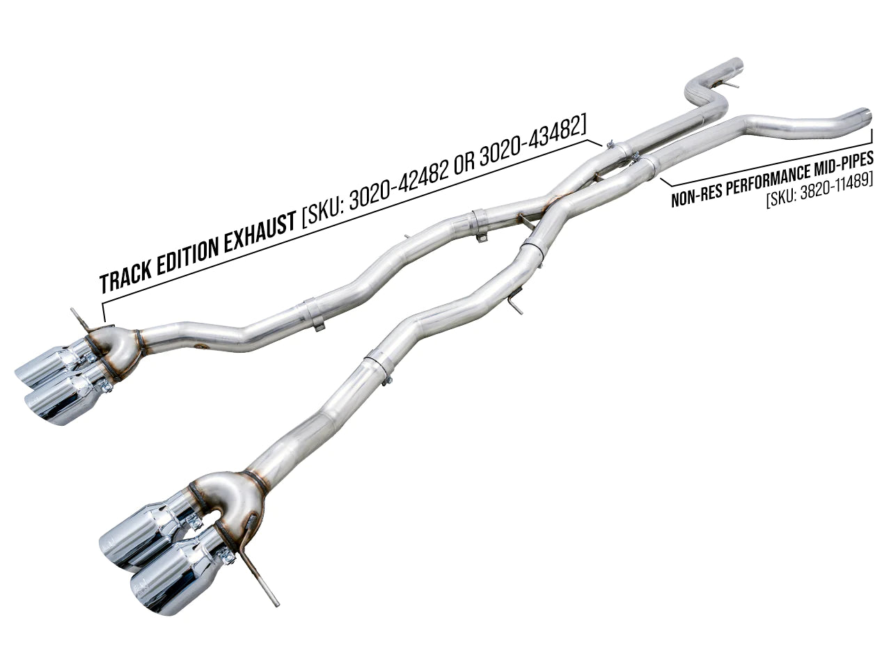 AWE Track Edition Catback Exhaust for BMW G8X M3/M4 - Diamond Black Tips 3020-42482